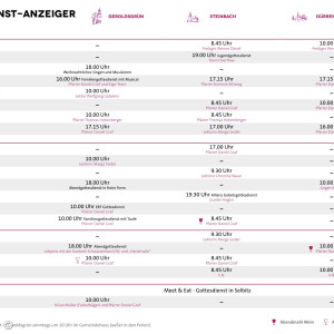 Aktueller Gottesdienstplan