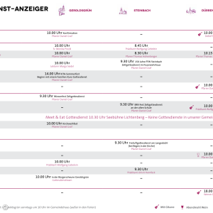 Gottesdienstplan